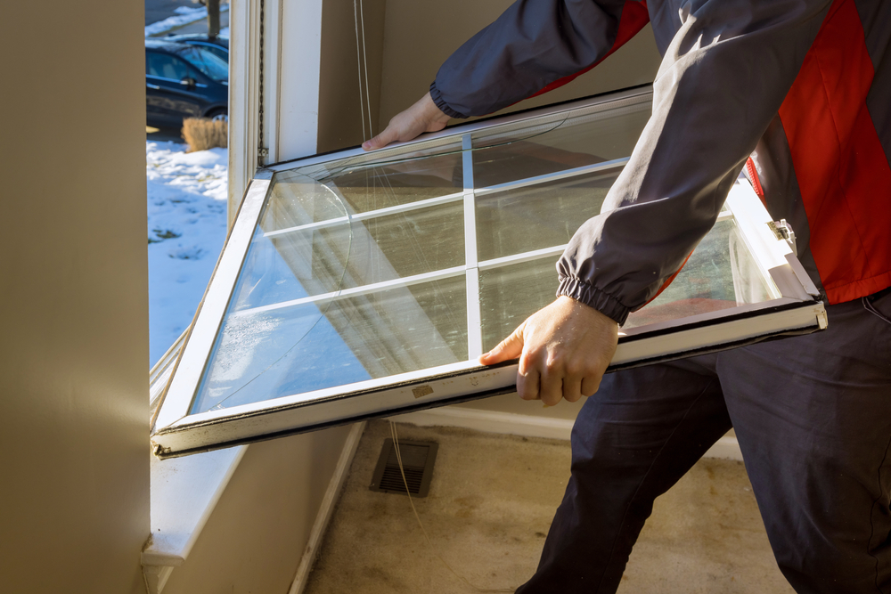 New energy-efficient replacement windows installed in a modern residential home interior